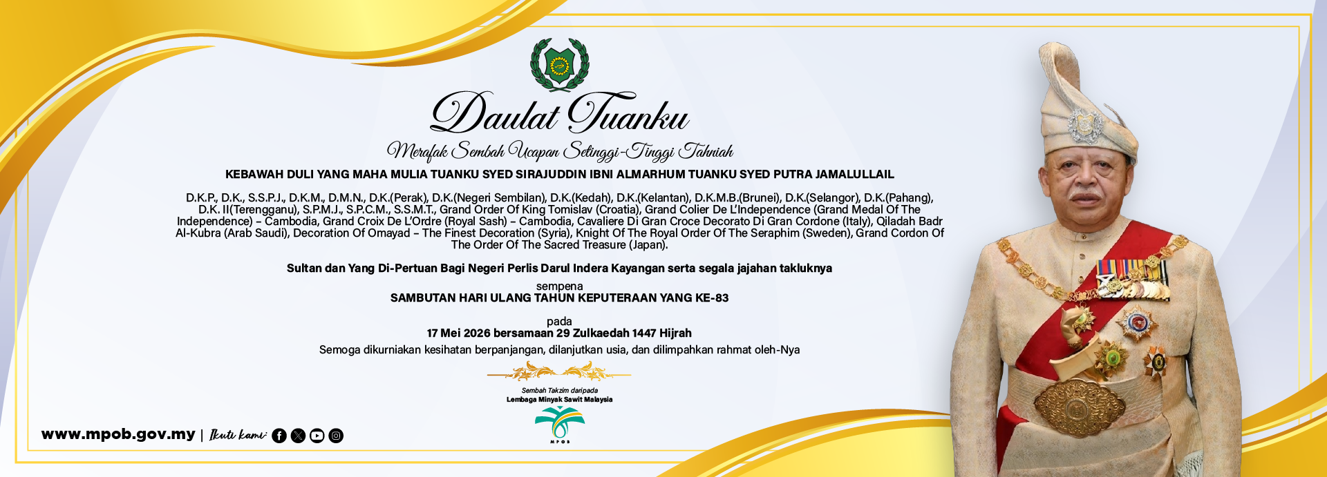 DYMM SULTAN PERLIS - 17 MEI 2026 DYMM SULTAN PERLIS - 17 MEI 2026